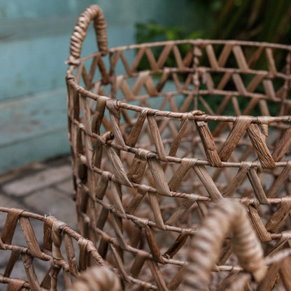 Jute- og metalkurv NAILAKA M – ø35 × 35 cm, Indonesien