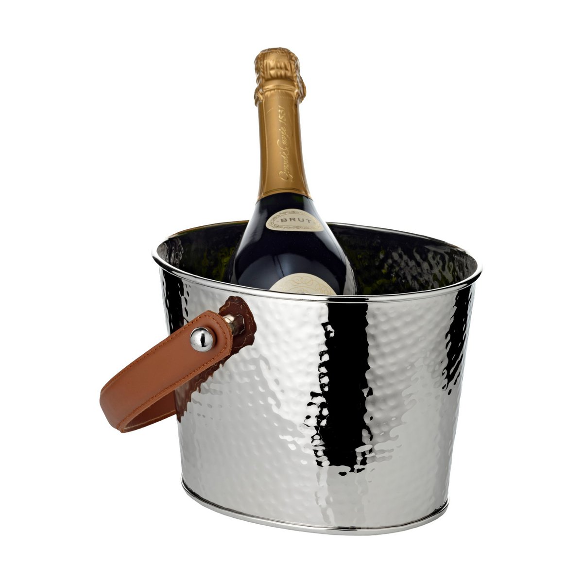 Stainless steel champagne cooler Gavin, hammered, 23 cm