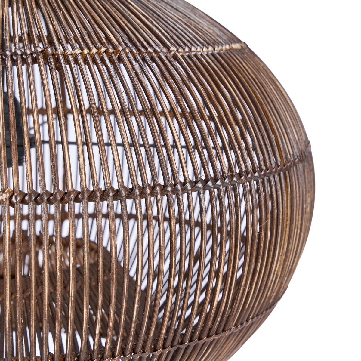 Bambus pendellampe 48 cm - mørk valnød finish