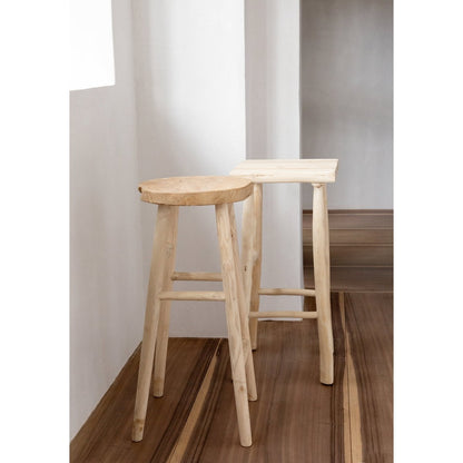 Teak-Barhocker mit Vierfußgestell – 75 cm
