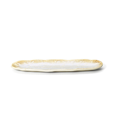 Keramische ovale Platte 40,8×11,5 cm - beige