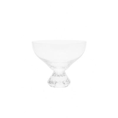 Glasserveringsskål med diamantfod - 22,5 cm