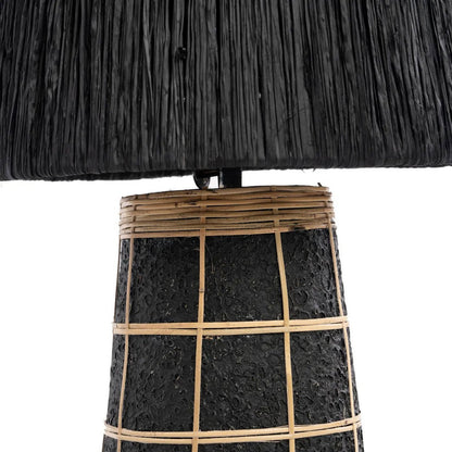 Naxos bordlampe - Sort med græsskærm