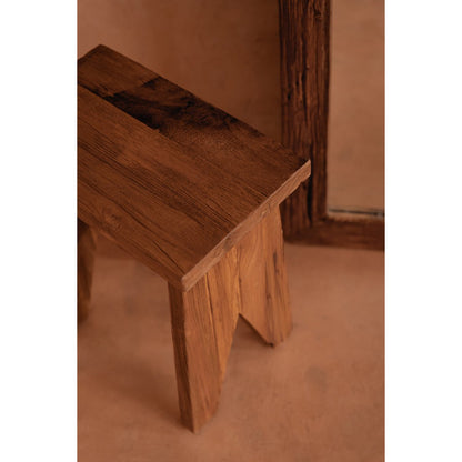 Teakhocker mit stabilen Beinen - 40 cm