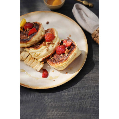 Hvid stentøjs frokosttallerken 22 cm - fremstillet i Portugal