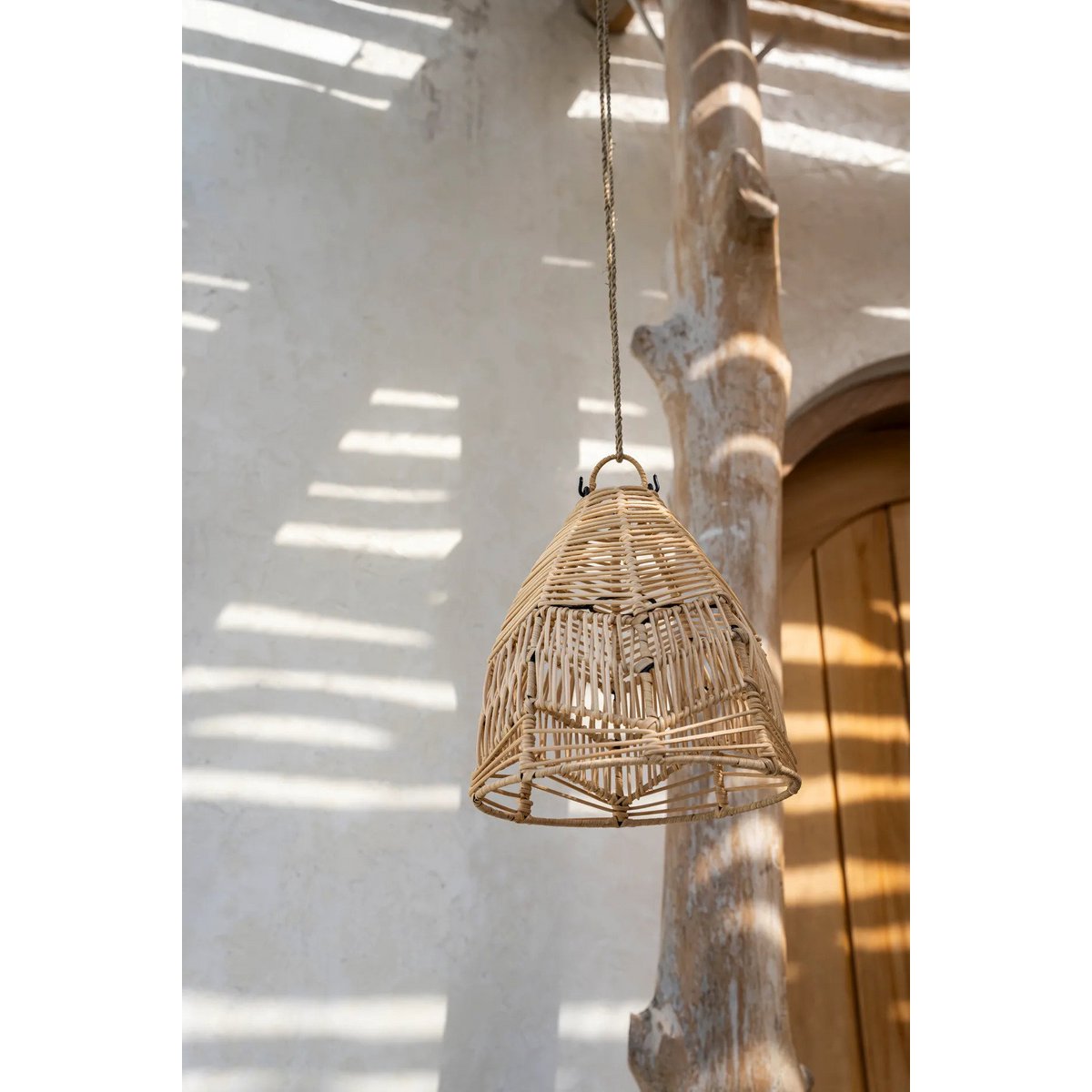 Rattan Pendelleuchte S – handgewebt, 20 cm Durchmesser