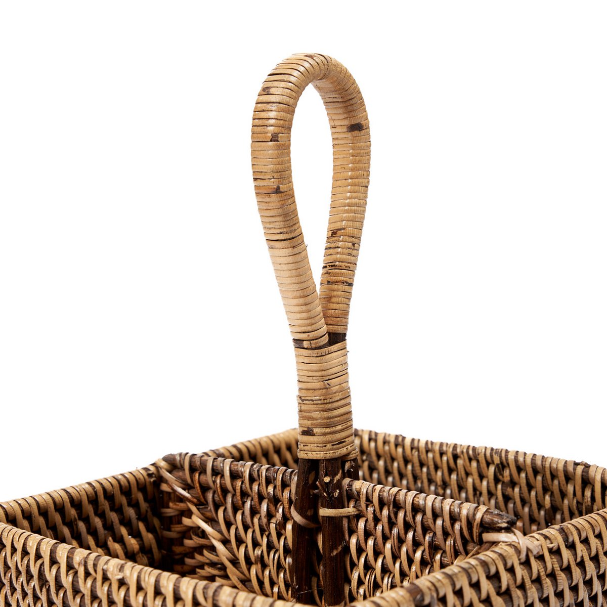 Rattan-Besteckkasten, zweiteilig – Natur Hellbraun