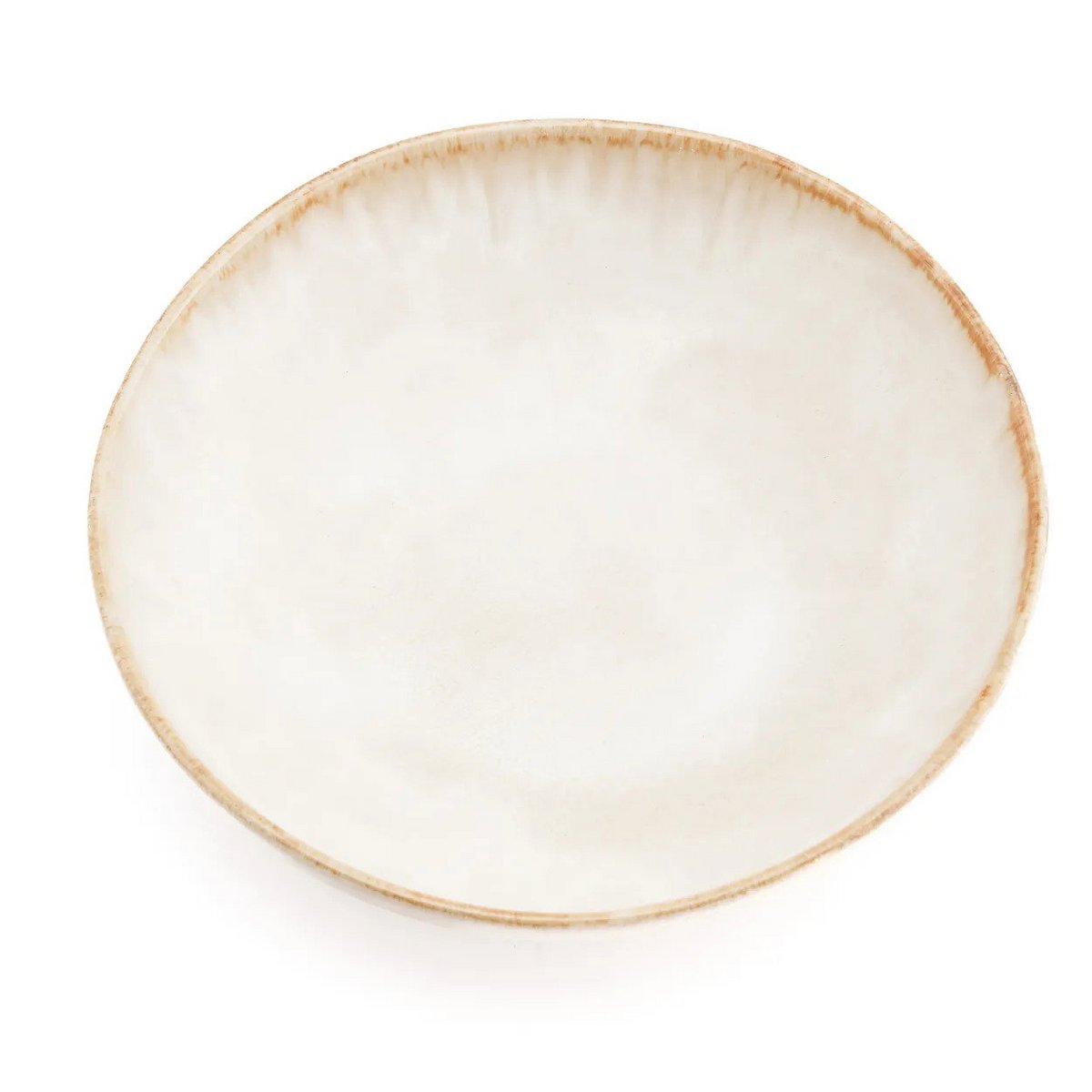 Hvid stentøjs pastatallerken 22 × 4,5 cm - fremstillet i Portugal