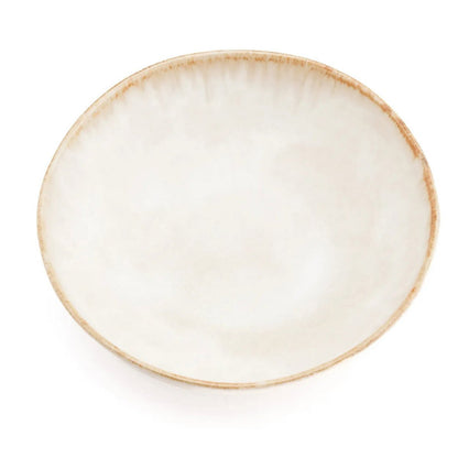 Hvid stentøjs pastatallerken 22 × 4,5 cm - fremstillet i Portugal