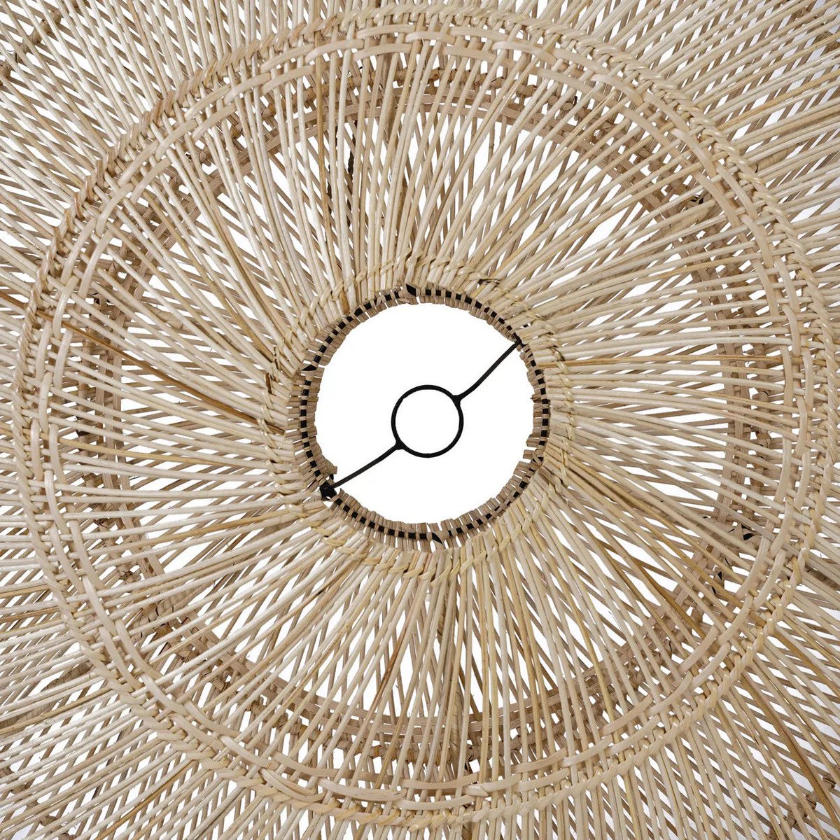 Rattan pendant shade 110 cm L - beige, ribbed weave