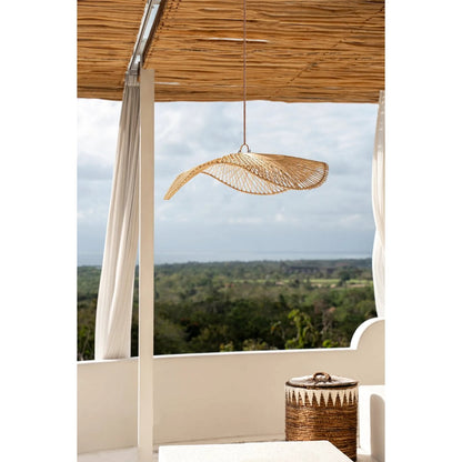 Rattan-Pendelleuchte 75×20 cm – natur, handgefertigt