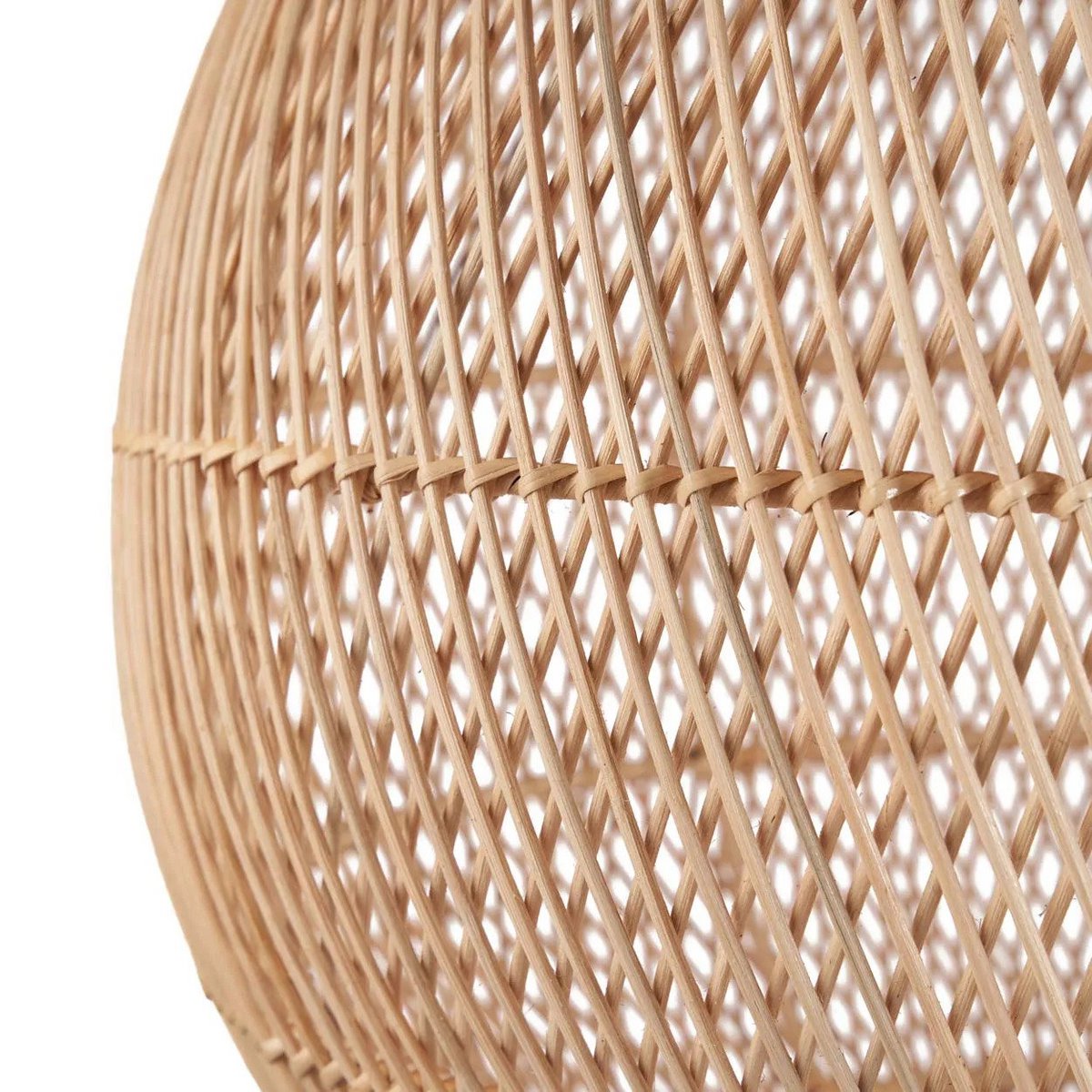Handgewebter Rattan-Kugel-Pendelschirm 30 cm – natur, klein