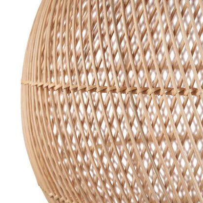 Handgewebter Rattan-Kugel-Pendelschirm 30 cm – natur, klein