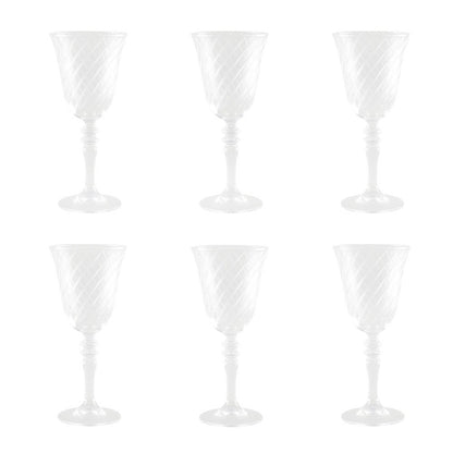 Transparent wine glasses - set of 6, 20 cm