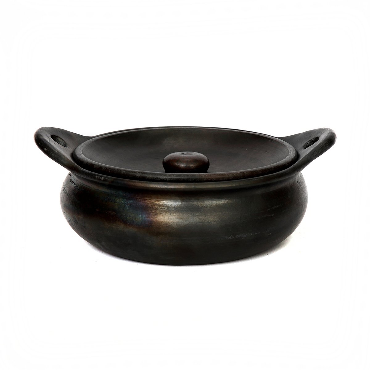 Schwarzer Terrakottatopf 29 × 24 cm - hergestellt in Indonesien