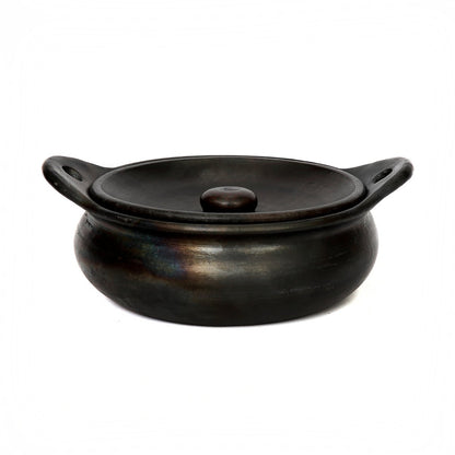 Schwarzer Terrakottatopf 29 × 24 cm - hergestellt in Indonesien