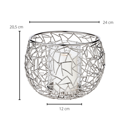 Milano lantern i rustfrit stål, 27 cm - forniklet