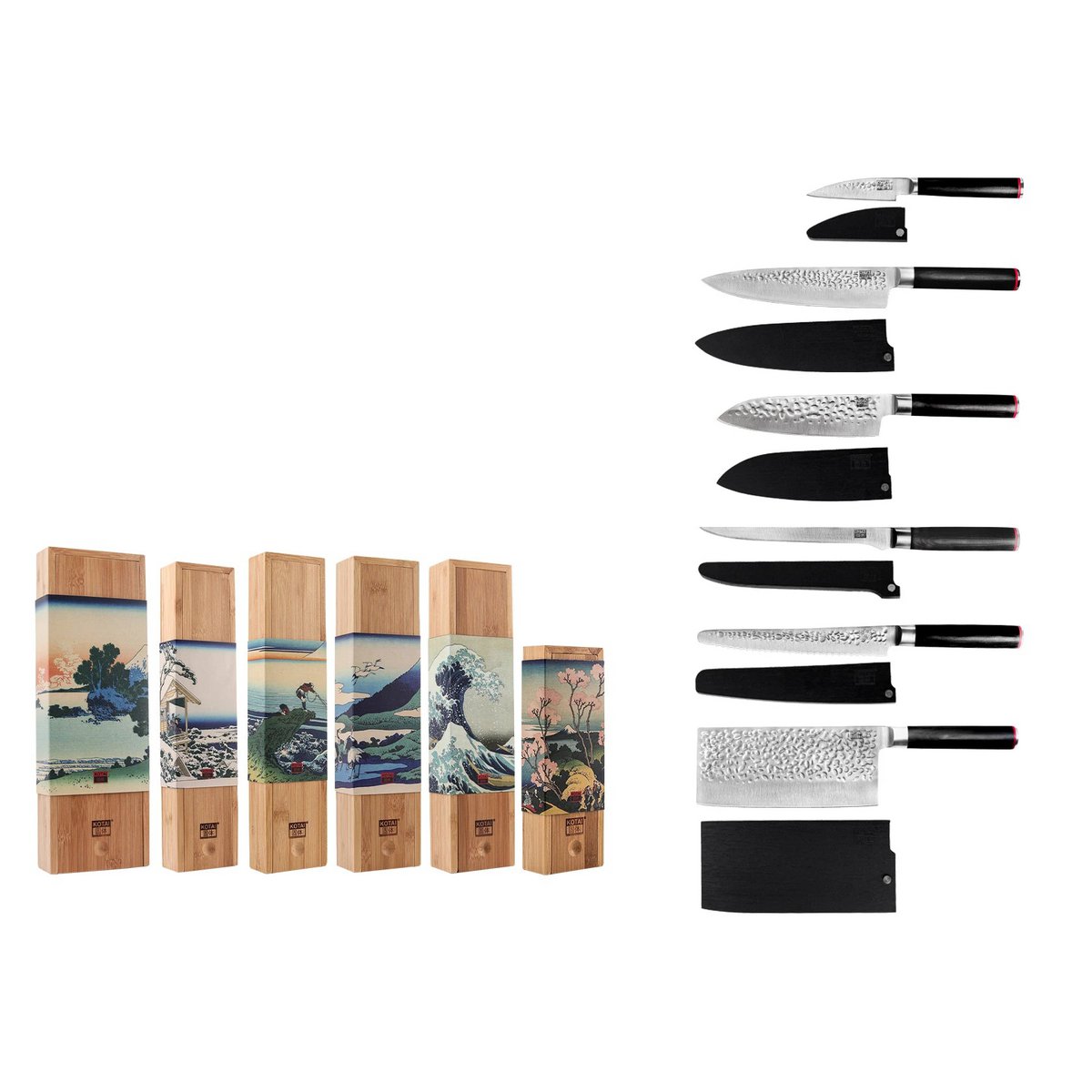 Stahlmesser-Set, 6-teilig – handgefertigte japanische Klingen
