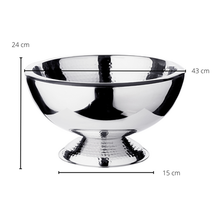 Stainless steel champagne cooler Toni, hammered inside – ø 43 cm