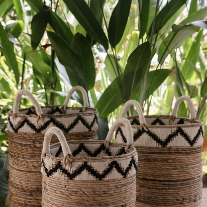 Jute & cotton basket DALU M – ø35 × 40 cm
