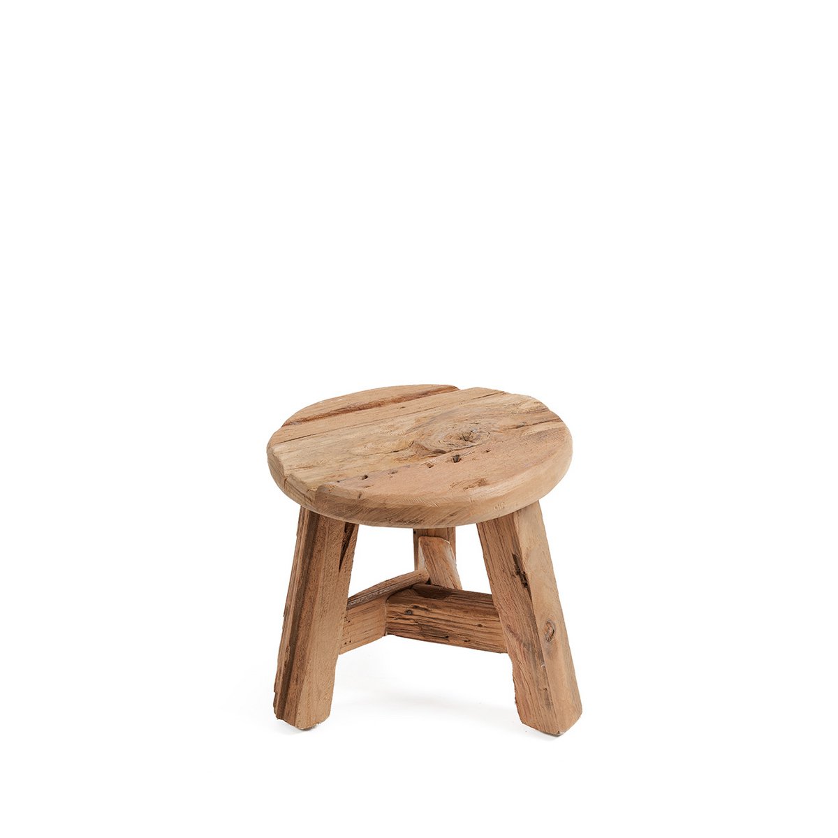Holzhocker Natur 27 × 27 × 24 cm – klein, hergestellt in Indonesien