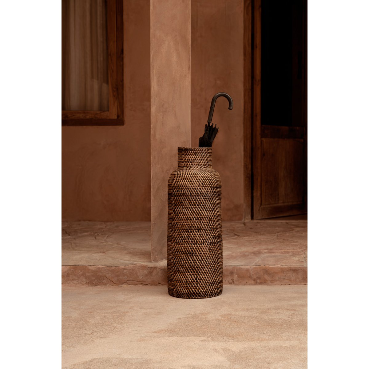 Rattan cylinderkurv 24 × 67 cm - naturlig brun