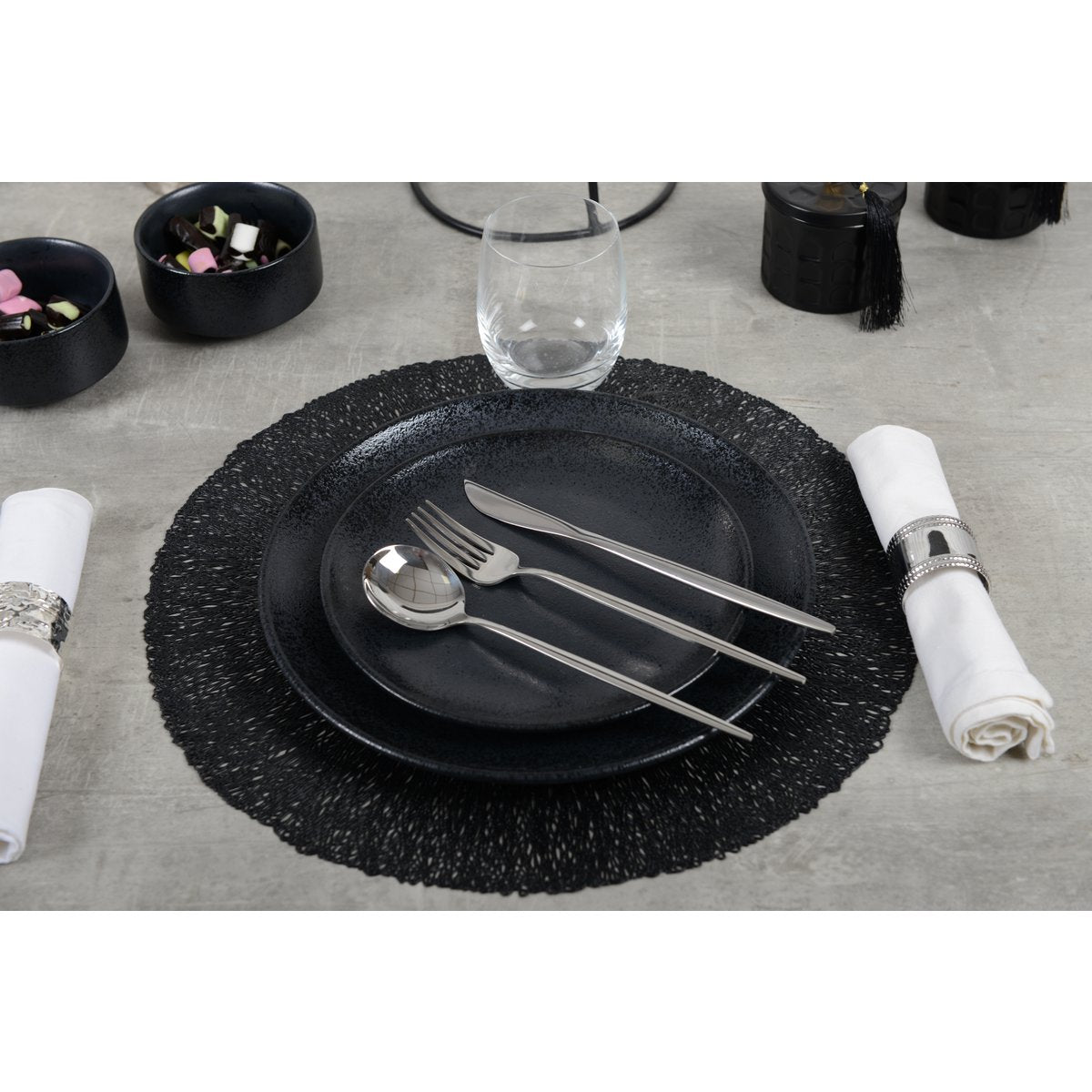 Porcelæns middagstallerken, sort - 27cm