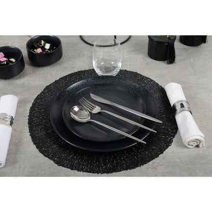 Porcelæns middagstallerken, sort - 27cm