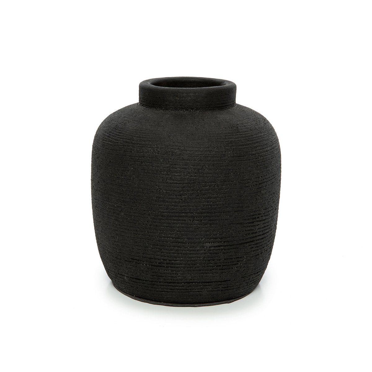 Spids terrakottavase, mellem - Sort
