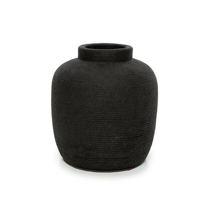 Spids terrakottavase, mellem - Sort