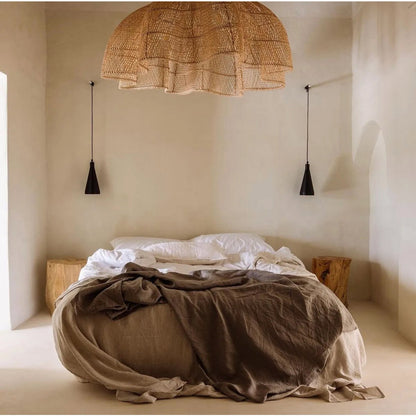 Flet pendelskærm 150 cm XXL - natur