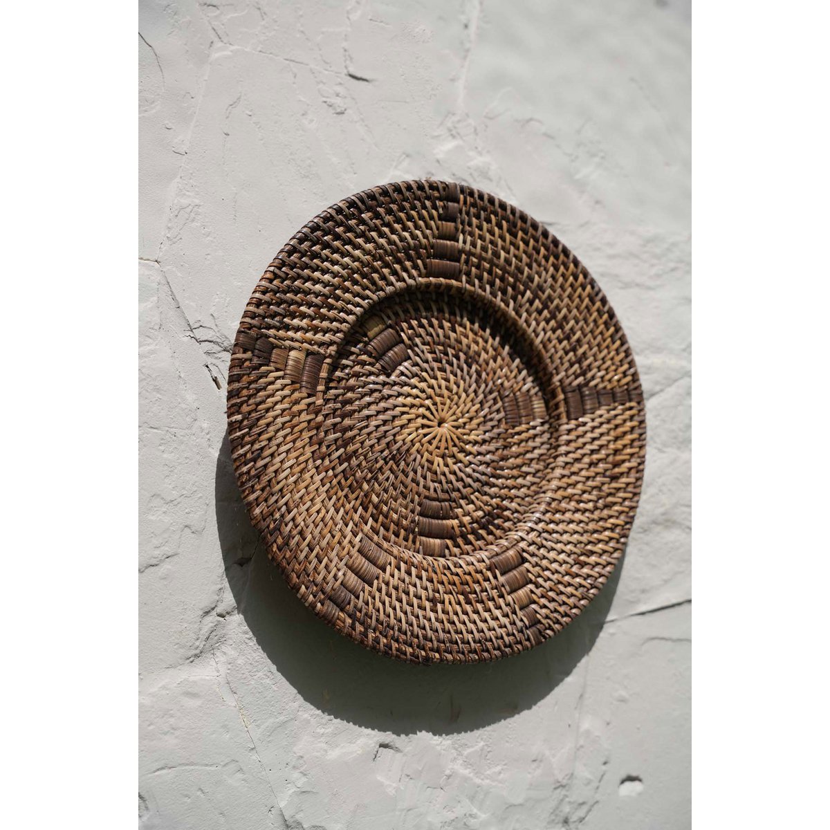 Rattan-Wandteller, braun, 30 cm – handgeflochten