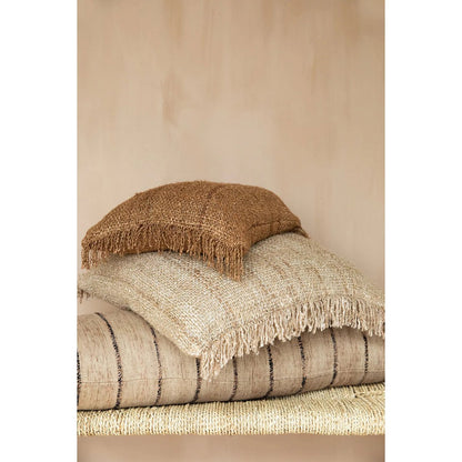 Håndfarvet bomuldspudebetræk 60×60 cm – ensfarvet beige