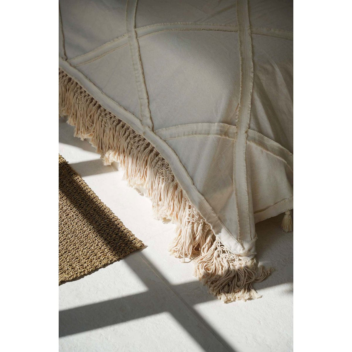 Cotton bed throw - Natural