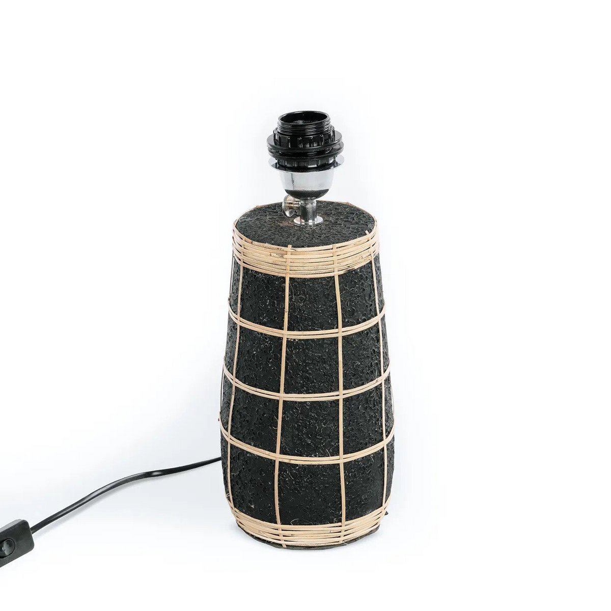 Naxos bordlampe - Sort med græsskærm