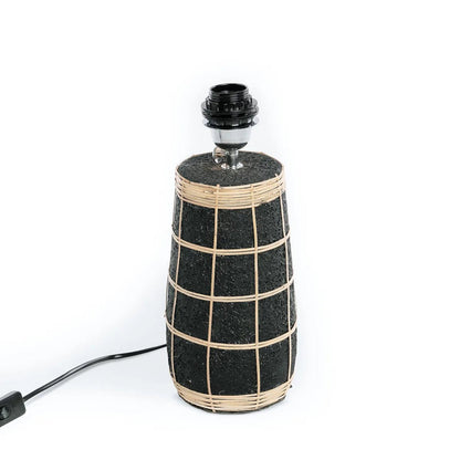 Naxos bordlampe - Sort med græsskærm