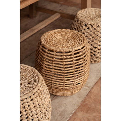 Hocker aus Palmblatt, 48 × 45 cm – Natur-Braun