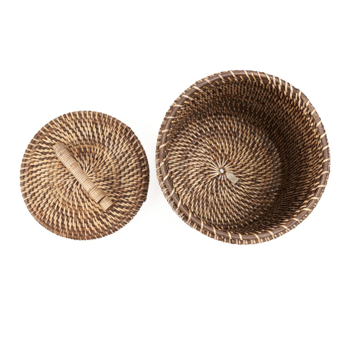 Rattanbeholder 20 × 37 cm høj - naturlig brun