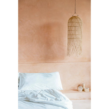 Rattan-Pendelleuchte 30×80 cm – Naturbeige