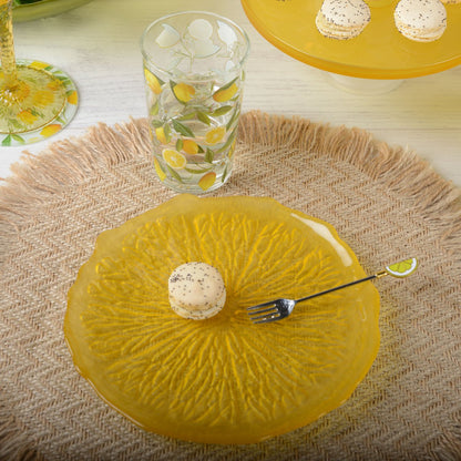 Dessertgafler i rustfrit stål til citron, sæt med 6