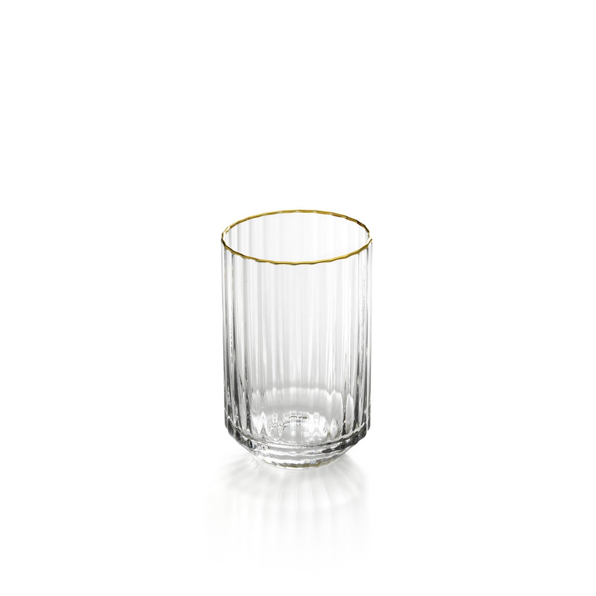 Genbrugsglas uden fod - Guld kant - 10,8 cm