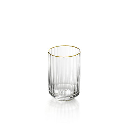 Genbrugsglas uden fod - Guld kant - 10,8 cm