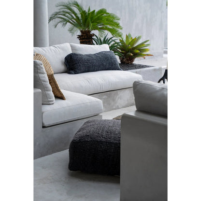 Cotton cushion cover 35×100 cm - black navy, made in India
