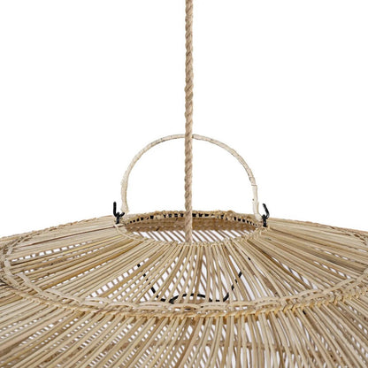 Rattan pendant shade 110 cm L - beige, ribbed weave