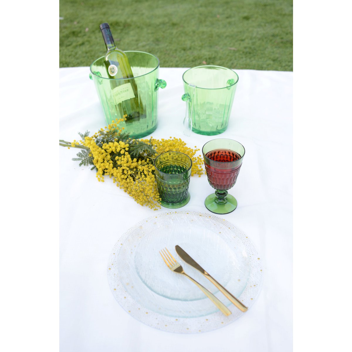 Champagnebowle i polycarbonat – grøn, 20,3 cm