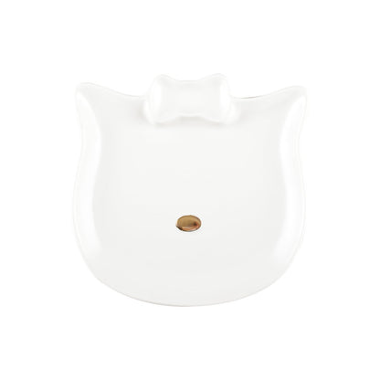 Ceramic cat dessert plate with gold nose 18cm