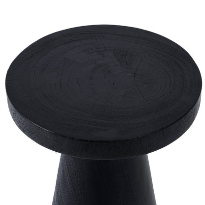 Suar-træ sidebord, sort - 40×40cm