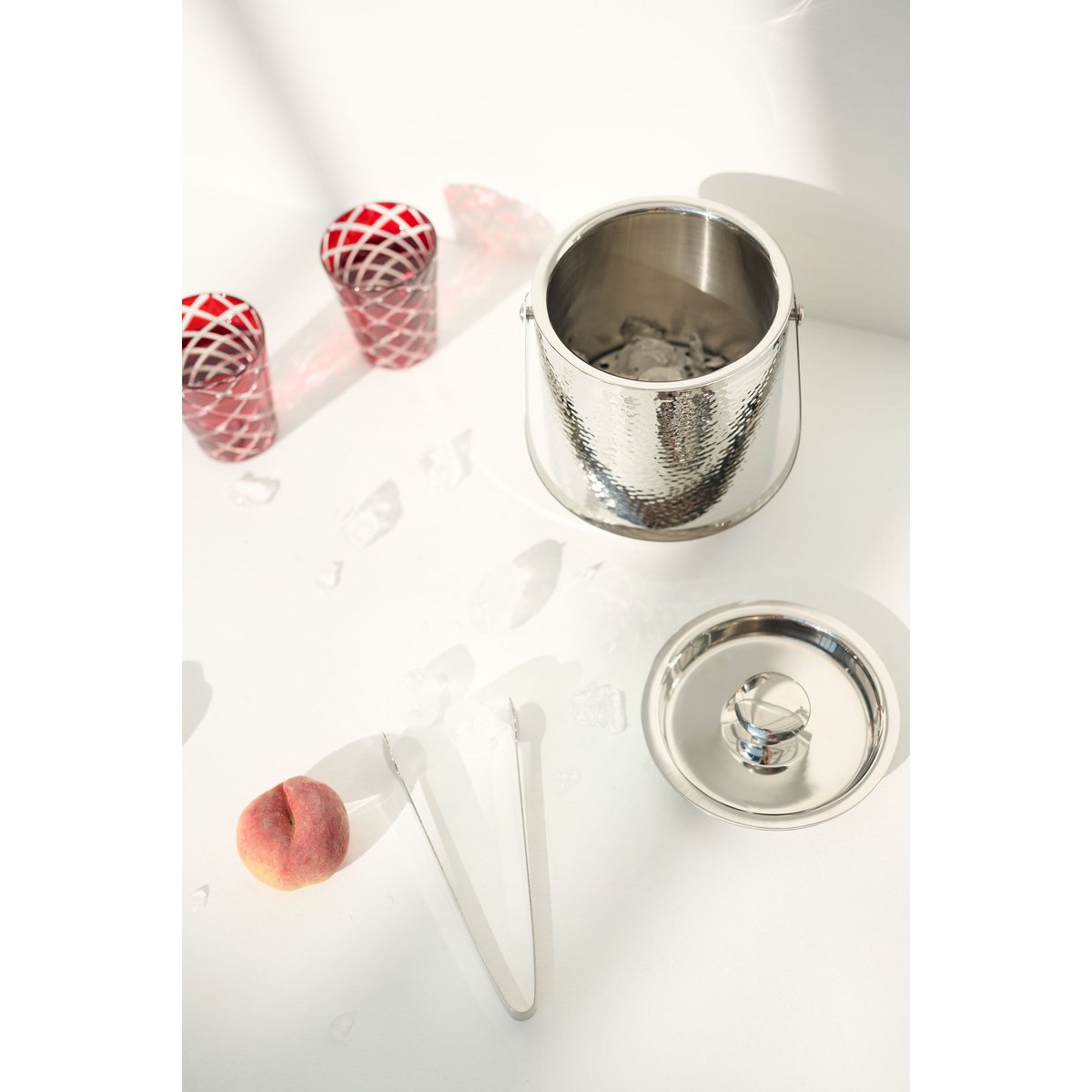 Glastassen Dio, blau & rot, 4er-Set – H 8 cm
