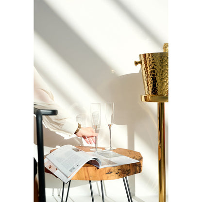Zink Sektflötengläser 2er Set, 27 cm - versilbert