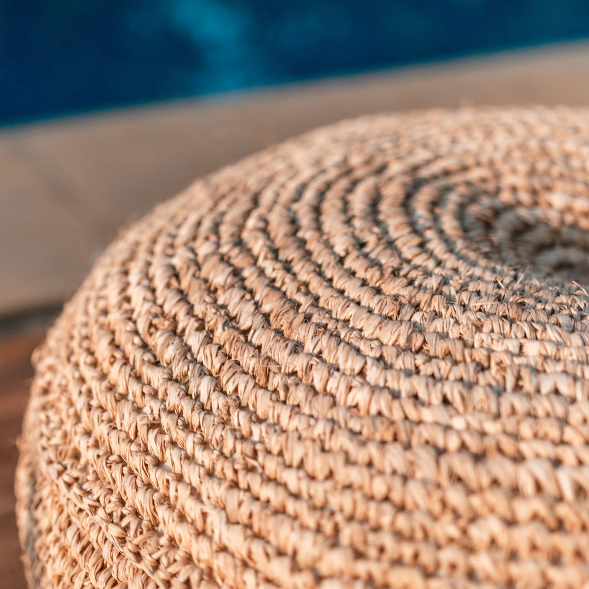 Raffia puf TELU Ø60 cm - kokosfiber & bomuldsfyld
